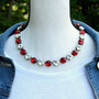 Antique Brass | American Sweetheart | 3/4 Length | 12mm Crystal Necklace