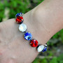Antique Silver | American Charm | 12mm Crystal Bracelet
