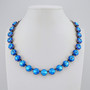 Antique Silver | Royal Blue Delite | 3/4 Length | 12mm Crystal Necklace