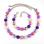 Antique Silver | Stardust | 3/4 Length | 12mm Crystal Necklace & Bracelet