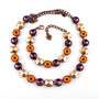 Antique Copper | Serenity Fields | 3/4 Length | 12mm Crystal Necklace & Bracelet