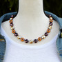 Antique Copper | Serenity Fields | 3/4 Length | 12mm Crystal Necklace