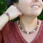 Antique Copper | Serenity Fields | 3/4 Length | 12mm Crystal Necklace & Bracelet