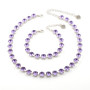 Shiny Silver | Violet | 8.5mm Crystal Necklace & Bracelet