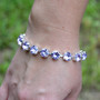 Shiny Silver | Violet | 8.5mm Crystal Bracelet