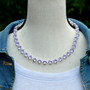 Shiny Silver | Violet | 8.5mm Crystal Necklace