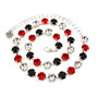 Shiny Silver | Classic Black & Red | 8.5mm Crystal Necklace