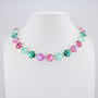 Shiny Silver | Refreshing Mint | 3/4 Length | 12mm Crystal Necklace