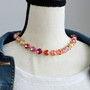 Gold | Coral Glam | 3/4 Length | 12mm Crystal Jewelry Necklace