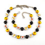 Antique Silver | Bucco Bling | 3/4 Length | 12mm Crystal Jewelry Necklace & Bracelet