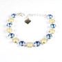 Sapphire Sparkle 8.5mm Austrian Crystal Jewelry Bracelet in Shiny Silver