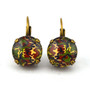 Antique Brass | Woodland Camo | 12mm Drop/Lever-back Earrings