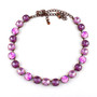 Antique Copper | Marbled Orchid | 3/4 Length | 12mm Crystal Necklace