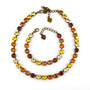 Antique Brass | Sunflower | 8.5mm Crystal Necklace w/ Bracelet