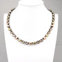 Antique Silver - Light Silk - 8mm Crystal Necklace