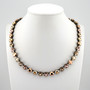 Antique Brass - Light Silk - 8mm Crystal Necklace