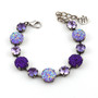 Antique Silver | Violet Vixen | 8mm/12mm Alternating Crystal Bracelet