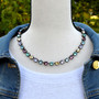 Antique Brass - Lavender Mist - 8.5mm Crystal Jewelry Necklace