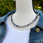 Antique Brass - Lavender Mist - 8.5mm Crystal Jewelry Necklace