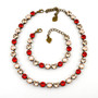 Antique Brass | Satin Rouge | 8.5mm Crystal Jewelry