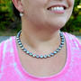 Antique Silver - Baby Blues - 8.5mm Crystal Jewelry Necklace
