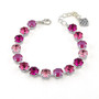 Shiny Silver | Pink Passion | 8.5mm Crystal Bracelet