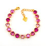 Gold | Pink Passion | 8.5mm Crystal Jewelry Bracelet