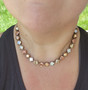 Antique Copper | Autumn Peach | 8.5mm Crystal Jewelry Necklace