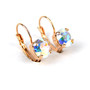 Rose Gold | Lever-back Drop | Crystal AB | 8.5mm Crystal Earrings