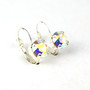 Shiny Silver | Lever-back Drop | Crystal AB | 8.5mm Crystal Earrings