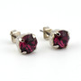 Rhodium | Amethyst | 8.5mm Crystal Stud Earrings
