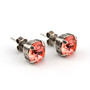 Antique Silver | Rose Peach | 8.5mm Stud Post Earrings