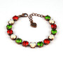 Antique Copper | Feliz Navidad | 8mm Crystal Bracelet