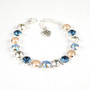 Shiny Silver | Bashful Blues | 8.5mm Crystal Jewelry Bracelet