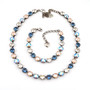 Antique Silver | Bashful Blues | 8.5mm Crystal Jewelry Necklace & Bracelet Set