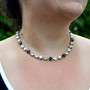 Shiny Silver | Black Tie Affair | 8.5mm Crystal Necklace
