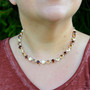 Shiny Silver | Brown Sugar | 8.5mm Crystal Necklace