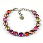 Antique Silver | Coral Glam | 8.5mm Crystal Bracelet