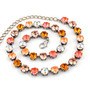 Antique Silver | Orange Glow | 8.5mm Crystal Necklace