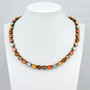 Antique Brass| Orange Glow | 8.5mm Crystal Necklace
