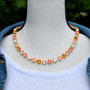Gold | Orange Glow | 8.5mm Crystal Jewelry Necklace