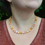 Gold | Orange Glow | 8.5mm Crystal Jewelry Necklace