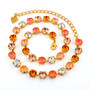 Gold | Orange Glow | 8.5mm Crystal Necklace