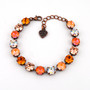 Antique Copper | Orange Glow | 8.5mm Crystal Bracelet