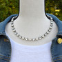 Antique Silver - Elegant Opal - 8.5mm Crystal Jewelry Necklace