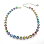 Shiny Silver | Metallic Rainbow | 8.5mm Crystal Necklace