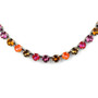 Island Sunset 8mm Austrian Crystal Jewelry Necklace in Antique Silver