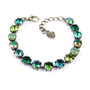 Antique Silver | Sea Foam | 8.5mm Crystal Jewelry Bracelet