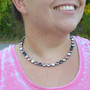 Antique Silver - Mystic Montana - 8mm Crystal Necklace