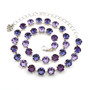 Shiny Silver | Purple Haze | 8.5mm Crystal Necklace